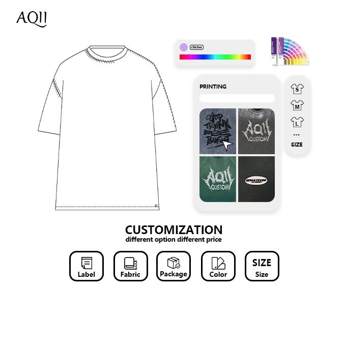 Aqii-wholesale 100% cotton t-shirt